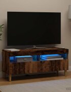 vidaXL LED телевизионен кабинет ARNHEM 100 x 35 x 43 см Старо дърво