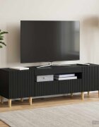 vidaXL LED телевизионен кабинет ARNHEM 153 x 35 x 43 см Черно