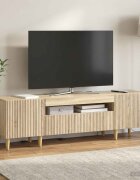 vidaXL LED телевизионен кабинет ARNHEM 153 x 35 x 43 см Дъб сонома