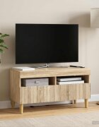 vidaXL LED телевизионен кабинет ARNHEM 81 x 35 x 43 см Дъб сонома