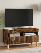 vidaXL LED телевизионен кабинет ARNHEM 81 x 35 x 43 см Опушен дъб