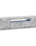 vidaXL LED телевизионен кабинет Бетонно сиво Инженерна дървесина