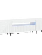 vidaXL LED телевизионен кабинет Бял гланц Инженерна дървесина