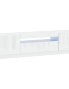 vidaXL LED телевизионен кабинет Бял гланц Инженерна дървесина