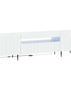 vidaXL LED телевизионен кабинет Бял гланц Инженерна дървесина