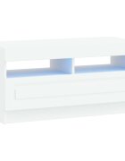 vidaXL LED телевизионен кабинет Бяло Инженерна дървесина