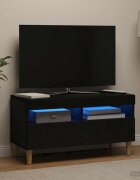 vidaXL LED телевизионен кабинет Черно Инженерна дървесина