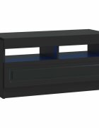 vidaXL LED телевизионен кабинет Черно Инженерна дървесина