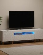vidaXL LED телевизионен кабинет DELFT 153 x 35 x 43 см Бяло