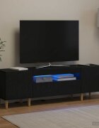 vidaXL LED телевизионен кабинет DELFT 153 x 35 x 43 см Черно