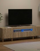 vidaXL LED телевизионен кабинет DELFT 153 x 35 x 43 см Дъб сонома