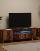 vidaXL LED телевизионен кабинет DELFT 153 x 35 x 43 см Старо дърво
