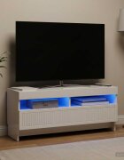 vidaXL LED телевизионен кабинет EDE 100 x 35 x 43 см Бял гланц