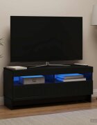 vidaXL LED телевизионен кабинет EDE 100 x 35 x 43 см Черно