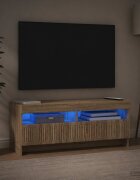 vidaXL LED телевизионен кабинет EDE 100 x 35 x 43 см Дъб сонома