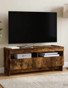 vidaXL LED телевизионен кабинет EDE 100 x 35 x 43 см Опушен дъб