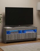 vidaXL LED телевизионен кабинет EDE 100 x 35 x 43 см Сив Сонома