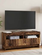 vidaXL LED телевизионен кабинет EDE 100 x 35 x 43 см Старо дърво