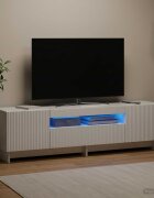 vidaXL LED телевизионен кабинет EDE 153 x 35 x 43 см Бял гланц