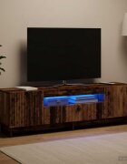 vidaXL LED телевизионен кабинет EDE 153 x 35 x 43 см Старо дърво