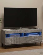 vidaXL LED телевизионен кабинет HAARLEM 100 x 35 x 43 см Бетонно сиво