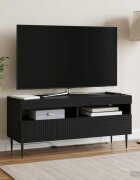 vidaXL LED телевизионен кабинет HAARLEM 100 x 35 x 43 см Черно