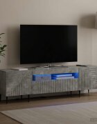 vidaXL LED телевизионен кабинет HAARLEM 153 x 35 x 43 см Бетонно сиво