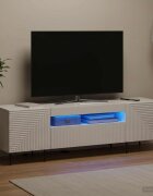 vidaXL LED телевизионен кабинет HAARLEM 153 x 35 x 43 см Бял гланц