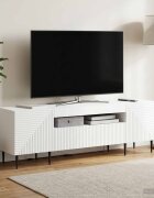 vidaXL LED телевизионен кабинет HAARLEM 153 x 35 x 43 см Бяло