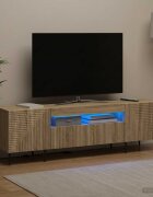 vidaXL LED телевизионен кабинет HAARLEM 153 x 35 x 43 см Дъб сонома