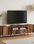 vidaXL LED телевизионен кабинет HAARLEM 153 x 35 x 43 см Старо дърво