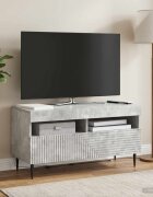 vidaXL LED телевизионен кабинет HAARLEM 81 x 35 x 43 см Бетонно сиво