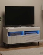 vidaXL LED телевизионен кабинет HAARLEM 81 x 35 x 43 см Бял гланц