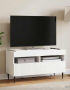 vidaXL LED телевизионен кабинет HAARLEM 81 x 35 x 43 см Бяло