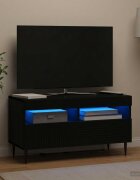 vidaXL LED телевизионен кабинет HAARLEM 81 x 35 x 43 см Черно