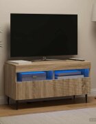 vidaXL LED телевизионен кабинет HAARLEM 81 x 35 x 43 см Дъб сонома