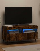 vidaXL LED телевизионен кабинет HAARLEM 81 x 35 x 43 см Опушен дъб