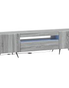 vidaXL LED телевизионен кабинет Сив Сонома Инженерна дървесина
