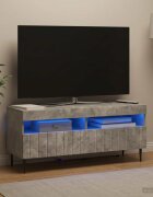 vidaXL LED телевизионен кабинет ZWOLLE 100 x 35 x 43 см Бетонно сиво