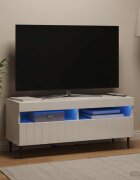 vidaXL LED телевизионен кабинет ZWOLLE 100 x 35 x 43 см Бял гланц