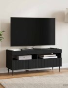 vidaXL LED телевизионен кабинет ZWOLLE 100 x 35 x 43 см Черно