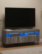 vidaXL LED телевизионен кабинет ZWOLLE 100 x 35 x 43 см Сив Сонома