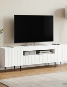 vidaXL LED телевизионен кабинет ZWOLLE 153 x 35 x 43 см Бяло