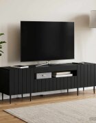 vidaXL LED телевизионен кабинет ZWOLLE 153 x 35 x 43 см Черно