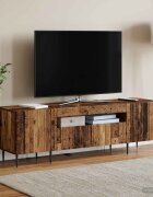 vidaXL LED телевизионен кабинет ZWOLLE 153 x 35 x 43 см Старо дърво