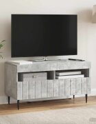 vidaXL LED телевизионен кабинет ZWOLLE 81 x 35 x 43 см Бетонно сиво