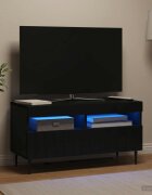 vidaXL LED телевизионен кабинет ZWOLLE 81 x 35 x 43 см Черно