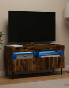 vidaXL LED телевизионен кабинет ZWOLLE 81 x 35 x 43 см Опушен дъб