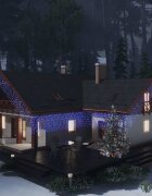 vidaXL LED завеса ледени висулки 10 м 400 LED синя 8 режима