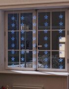 vidaXL LED завеса от светещи звезди 200 LED синя 8 режима